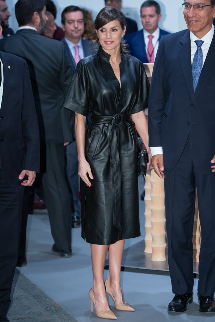 Queen Letizia's & Other Stories Leather Dress | POPSUGAR Fashion Photo 2