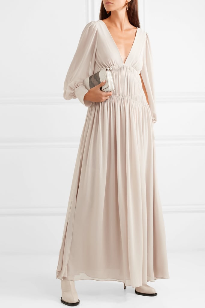 Stella McCartney Carleigh Ruched Silk Georgette Maxi Dress