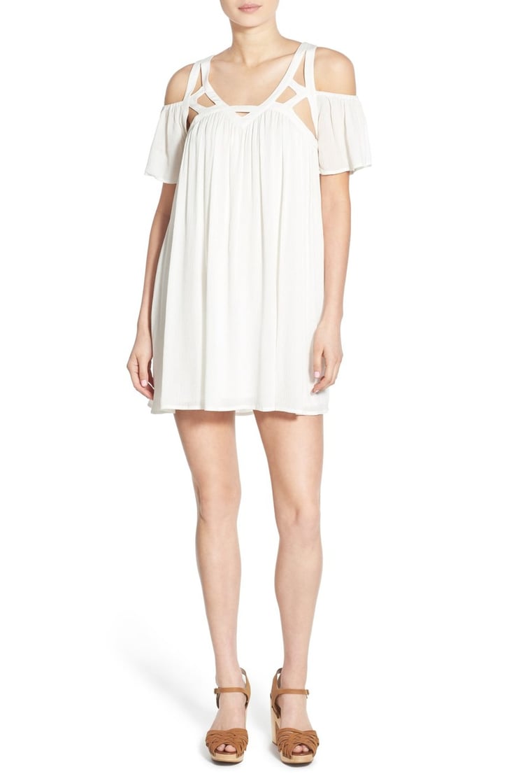 Cream and Sugar Strappy Cold Shoulder Trapeze Dress (46) Affordable