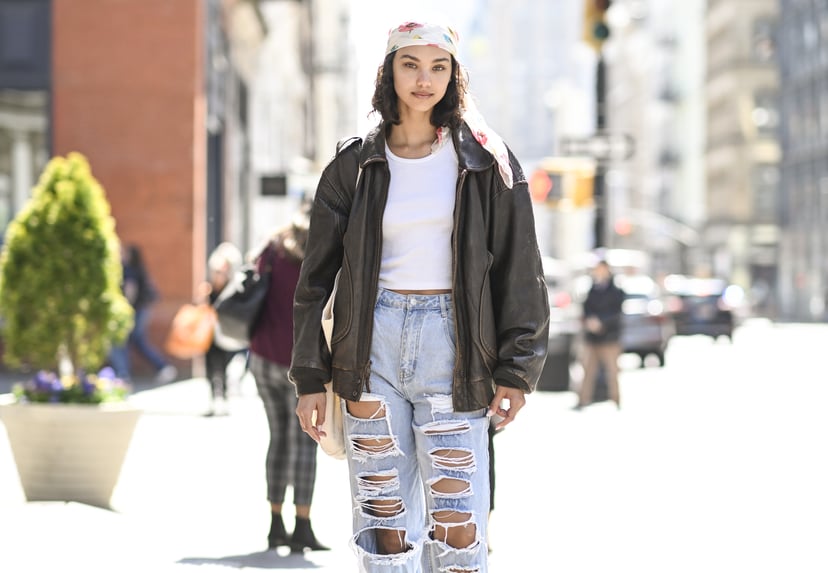 Winter High Waist Jeans Women's Flesh Slim Slim Student Versatile