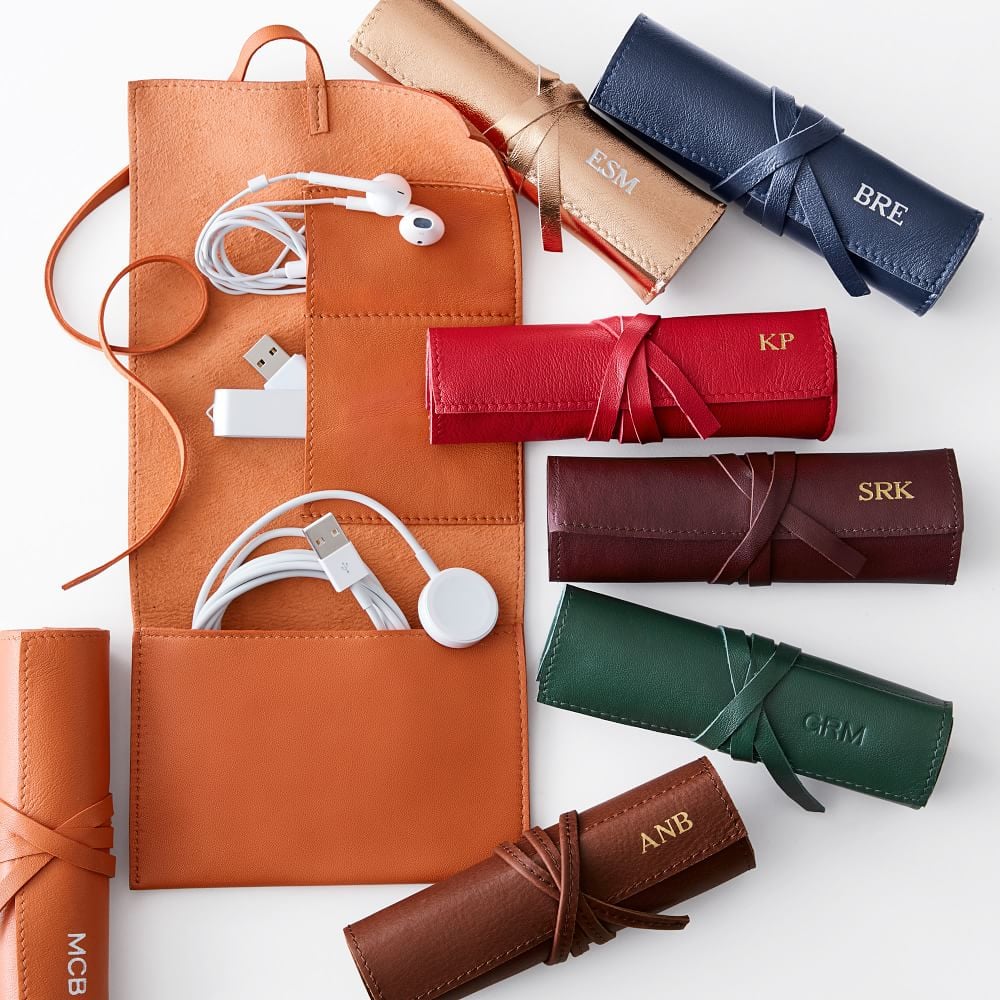 Mark and Graham Leather Charger Roll Up ($49)
