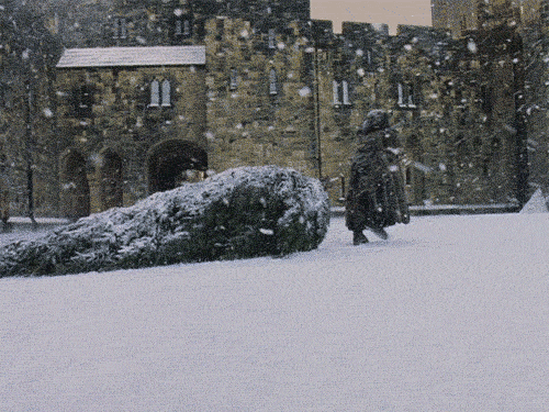 Here's Hagrid pulling the Christmas tree through the snow at Alnwick | 13  Places Every Harry Potter Fan MUST Visit in the UK | POPSUGAR Smart Living  Photo 32