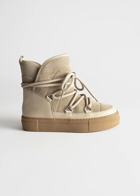 & Other Stories Shearling Lined Suede Snow Boots