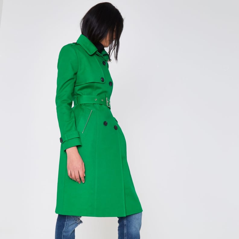 River Island Womens Bright green belted trench coat