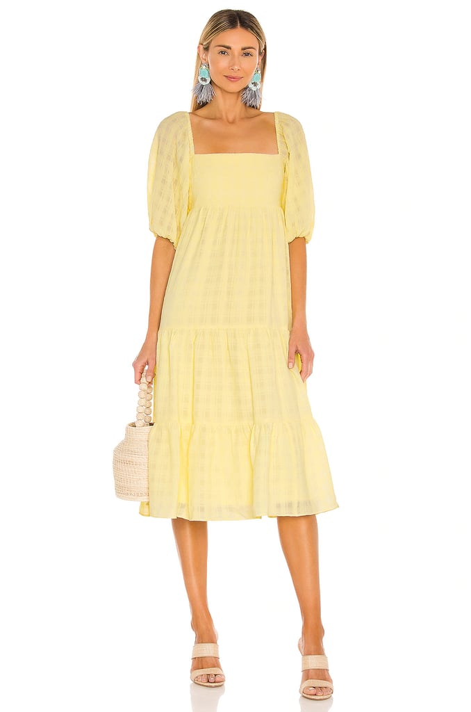 Amanda Uprichard Maisie Midi Dress in Yellow from Revolve.com