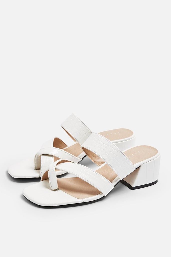 Topshop DARCY White Toe-Loop Sandals