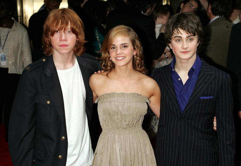 Emma Watson in 2004, With Rupert Grint and Daniel Radcliffe