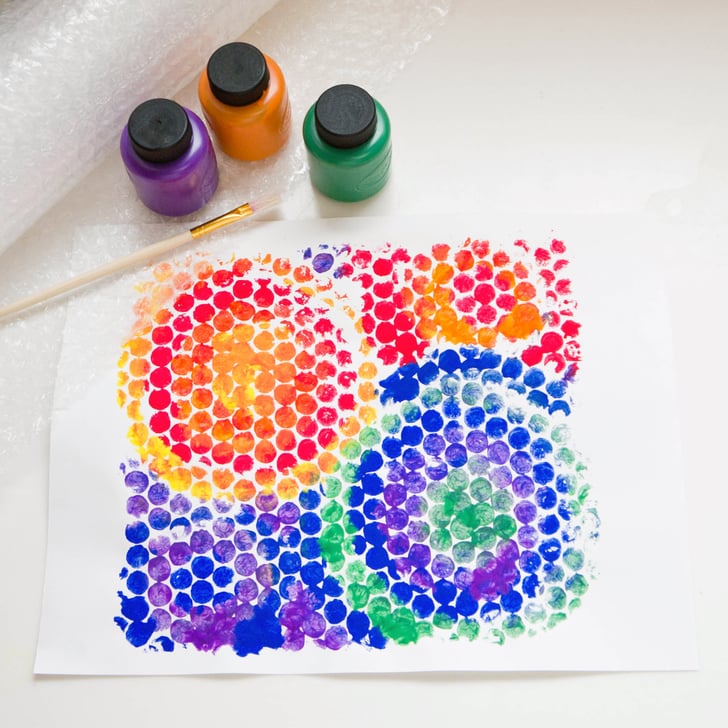 Bubble Wrap Painting POPSUGAR Moms bubble-wrap-painting-popsugar-moms