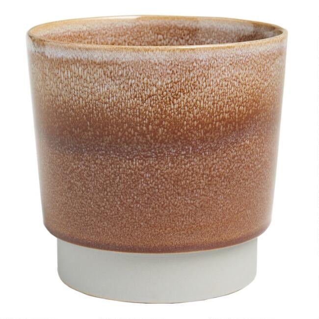 Brown Reactive Glaze Cement Planter