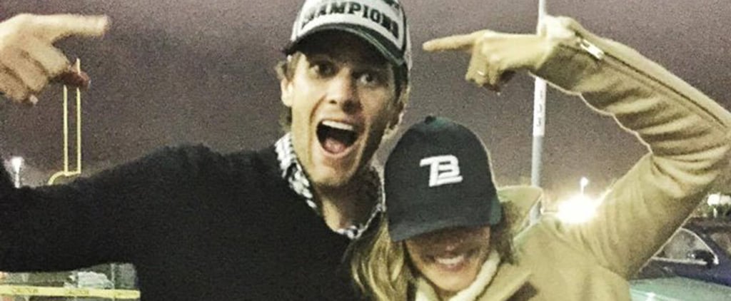 Tom Brady and Gisele Celebrating AFC Championship 2015