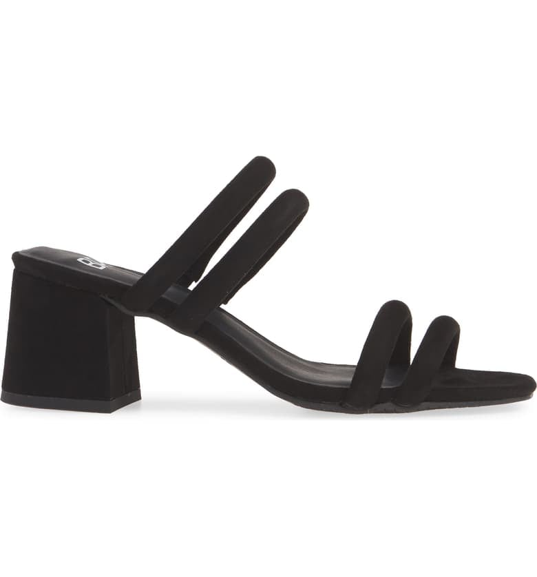 BP. Lucia Block Heel Slide Sandal in Black