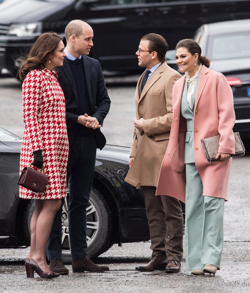 Both Kate and Prince William stand above Crown Princess Victoria of Sweden and Prince Daniel of Sweden.