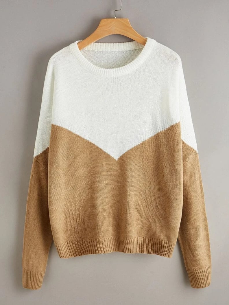 Ago Deal Women Color Block Drop Sweater