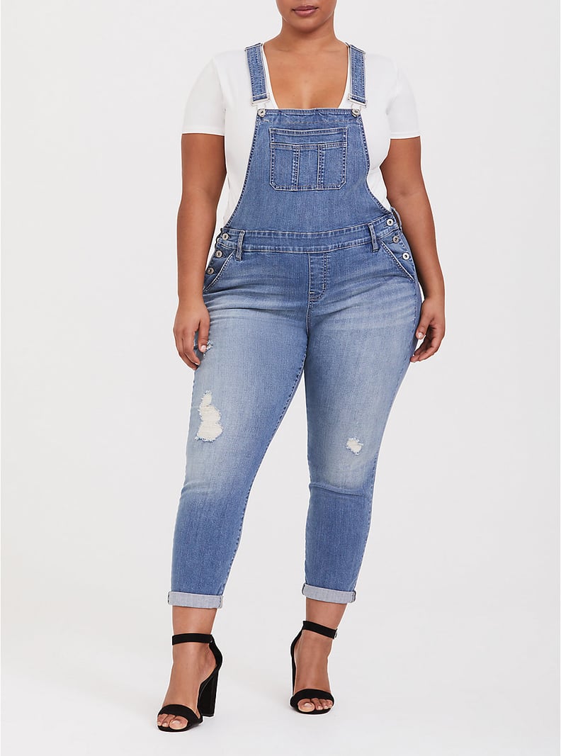 Torrid Straight Leg Overall - Distressed Light Wash