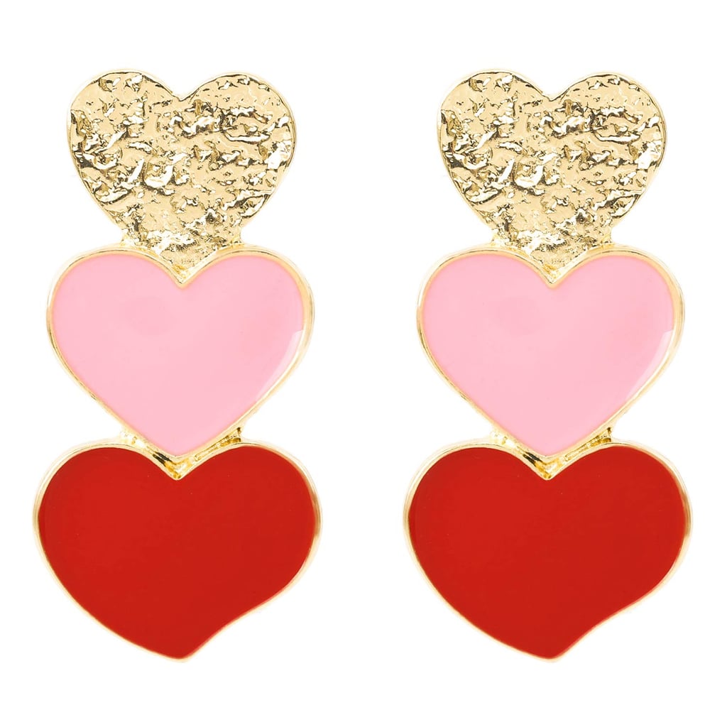 Rave Envy Triple Heart Earrings