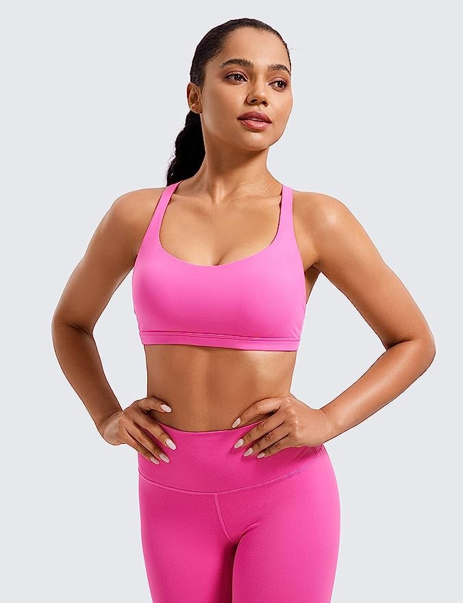 TEK Gear Pink Yoga Racerback Tank Top w/ Built In Bra -NWT Barbiecore