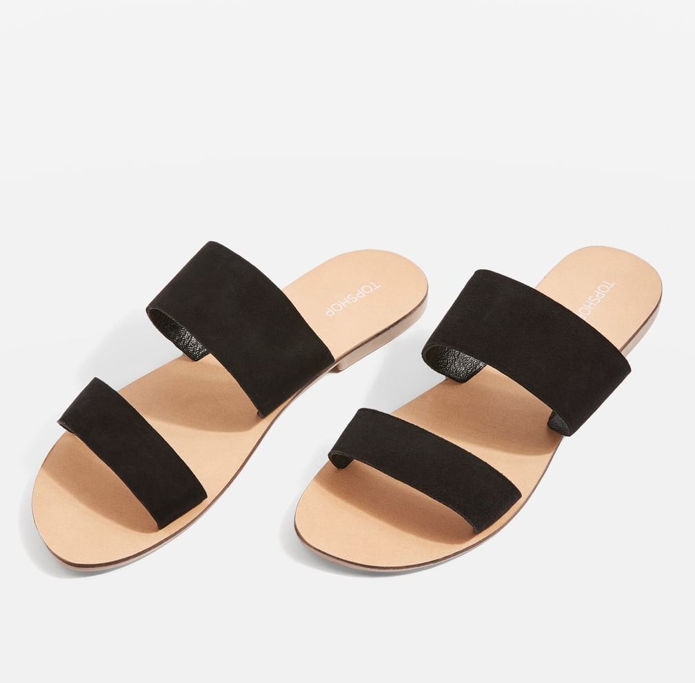 Topshop Hush Two-Strap Sliders | Cheap Sandals 2018 | POPSUGAR Fashion ...