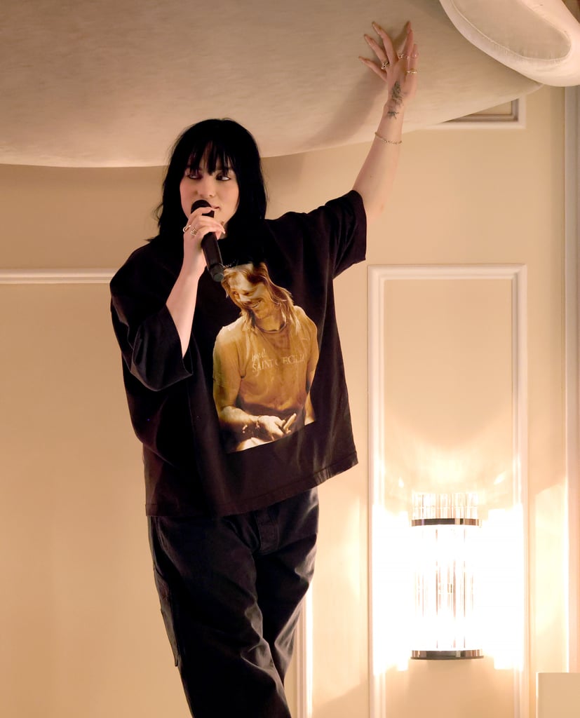 Billie Eilish Wears Taylor Hawkins Shirt at 2022 Grammys