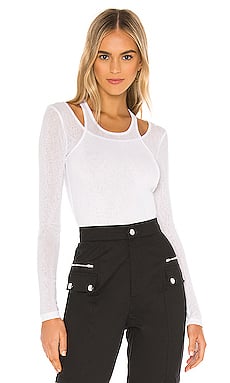 Superdown Aliciana Slub Knit Top in White
