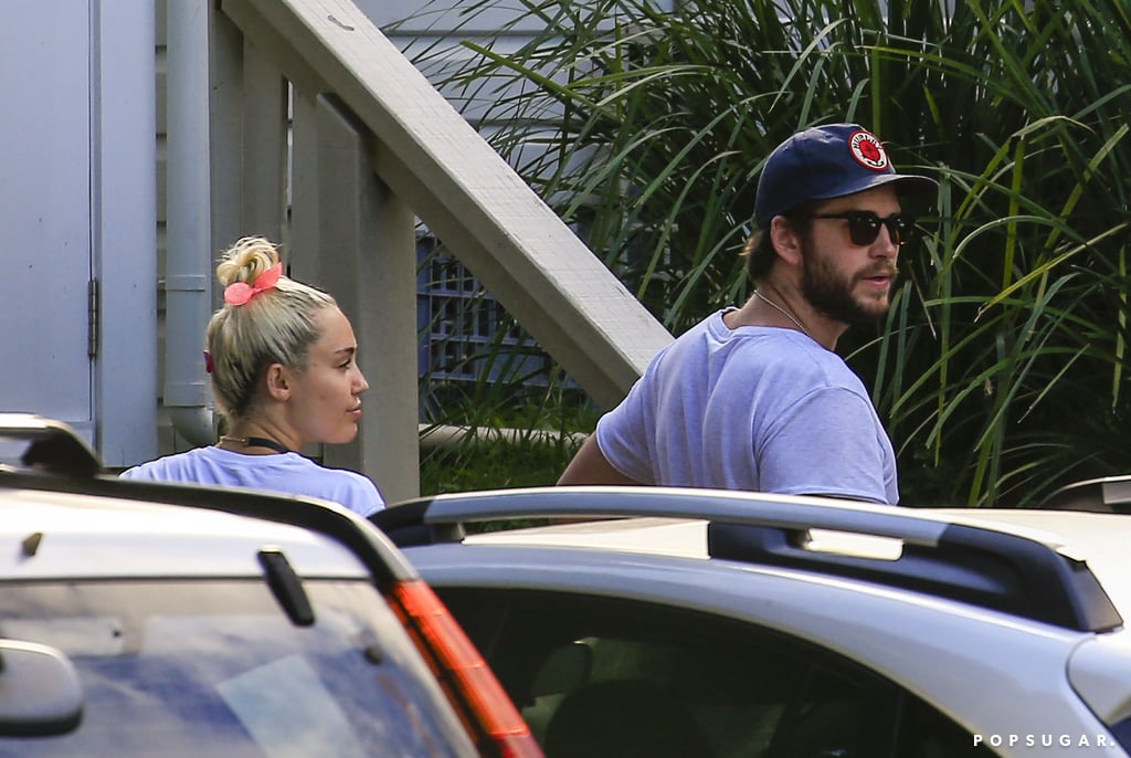 Miley Cyrus and Liam Hemsworth Having Lunch in Australia