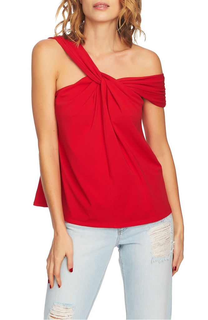 1.State Twist-Front One-Shoulder Top