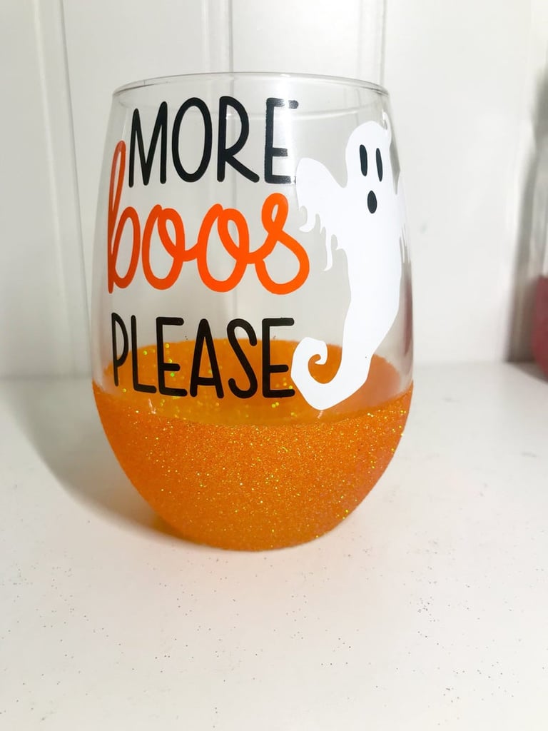 More Boos Please Halloween Wine Glass