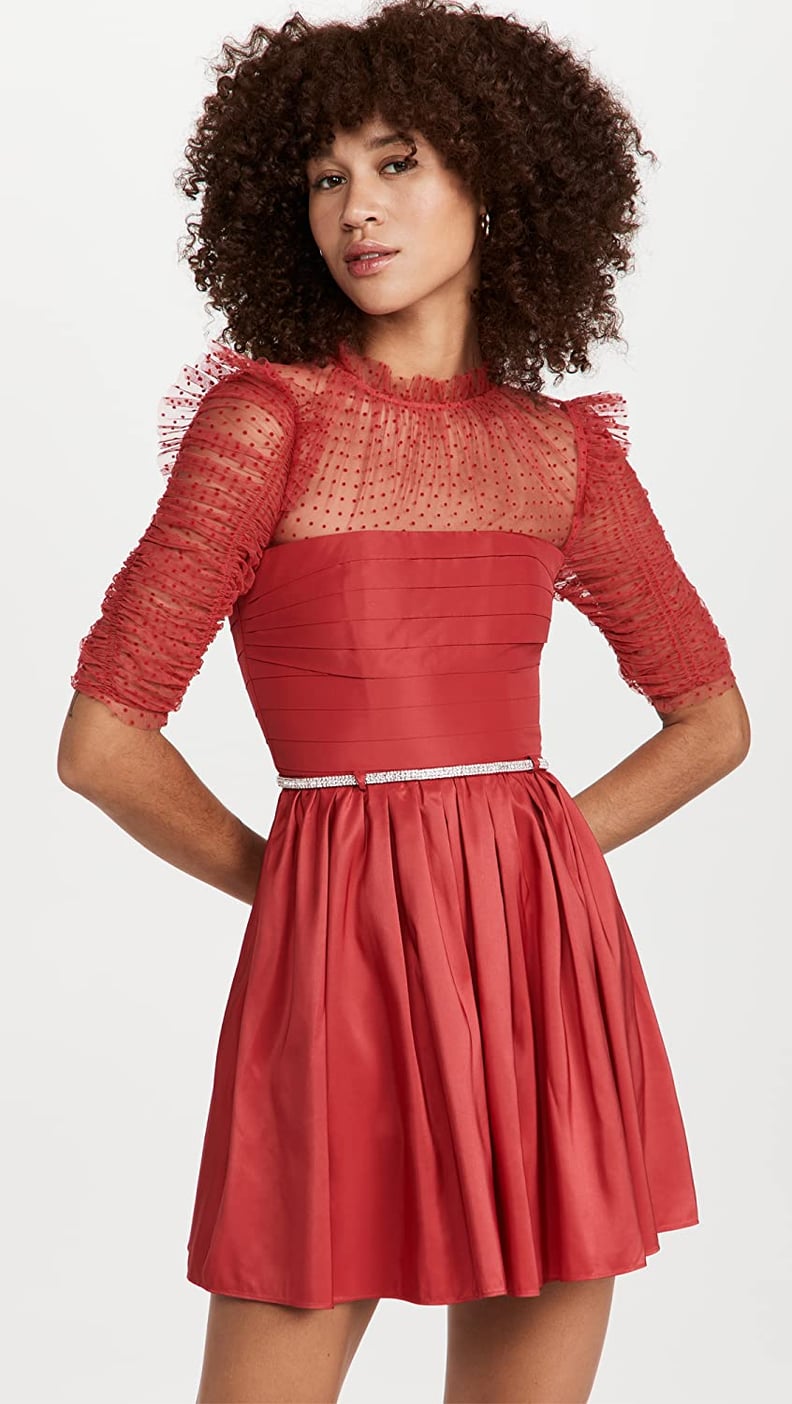 A Party Confection: Self Portrait Red Taffeta Mini Dress