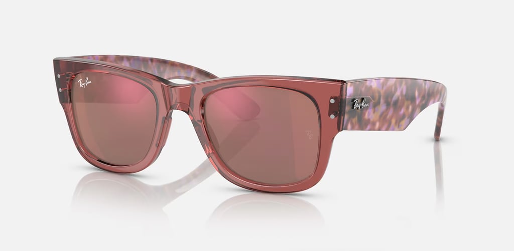 Ray-Ban Mega Wayfarer Sunglasses in Polished Transparent Pink
