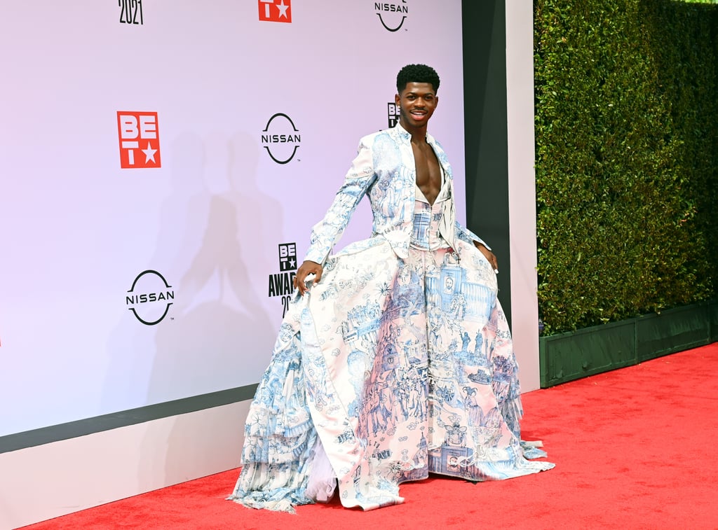 Lil Nas X Changes From a Dress to Pantsuit at the BET Awards
