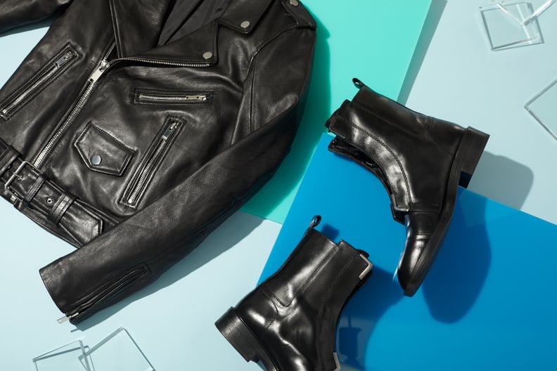 The quintessential leather jacket + cool leather boots for the rock fan