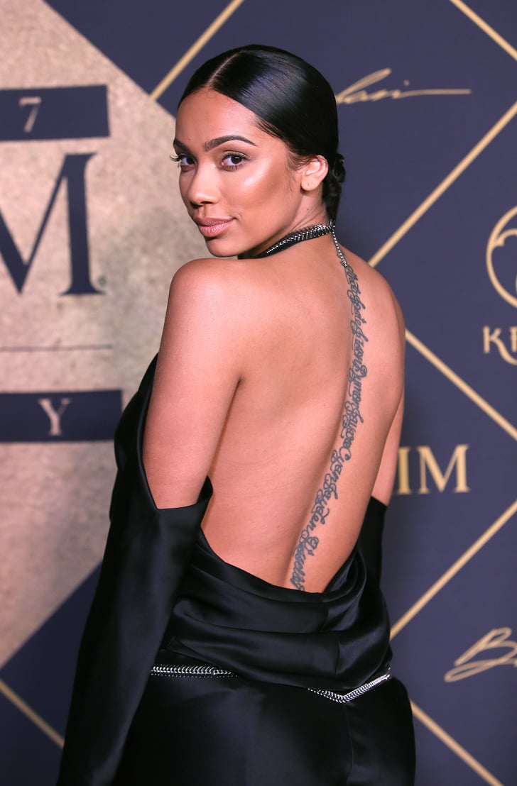 Erica Mena's Writing Spine Tattoo Celebrity Spine Tattoos That Are