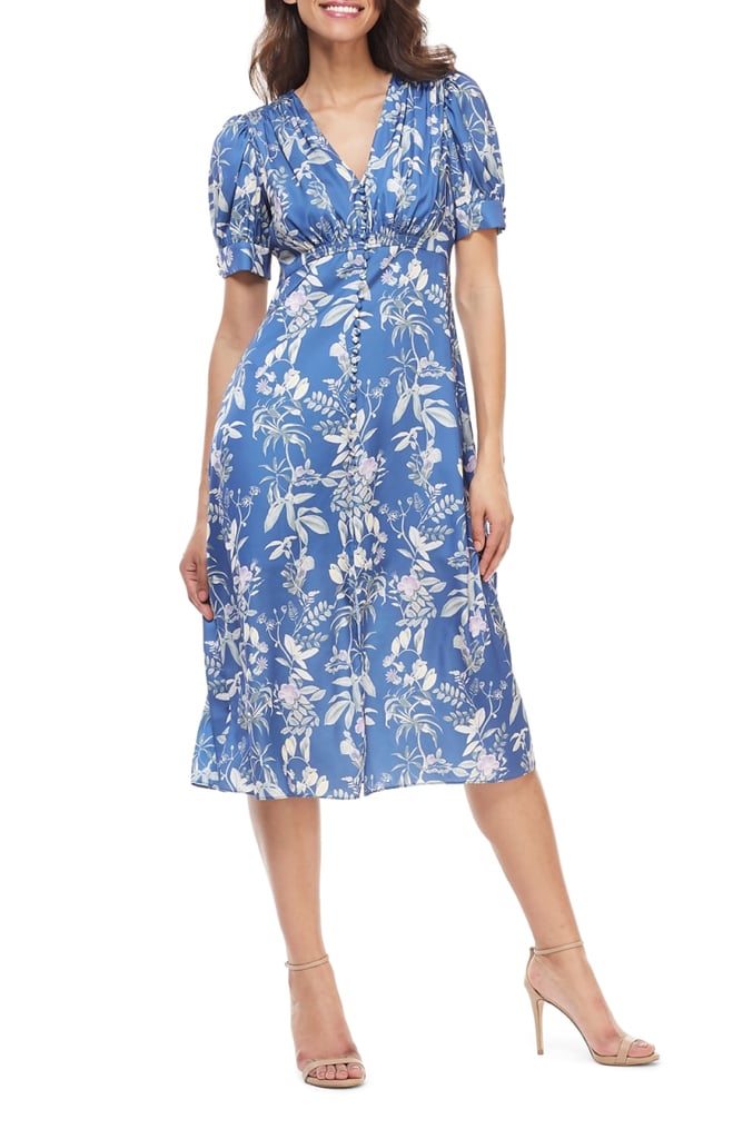 Gal Meets Glam Collection Lauren Botanical Garden Print Midi Dress