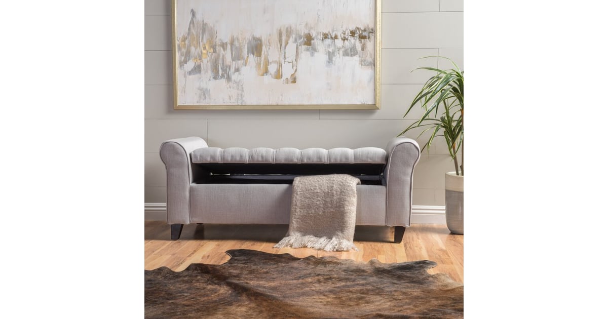 Claxton upholstered flip clearance top storage bench