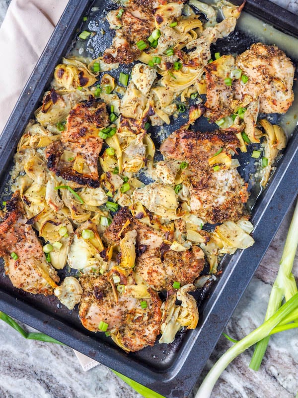 Artichoke and Garlic Broiled Chicken