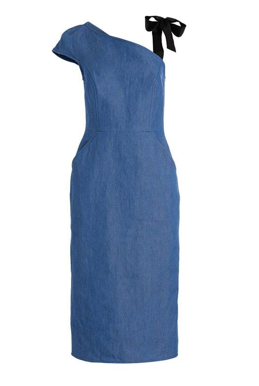One shoulder Dress with oversized ribbon