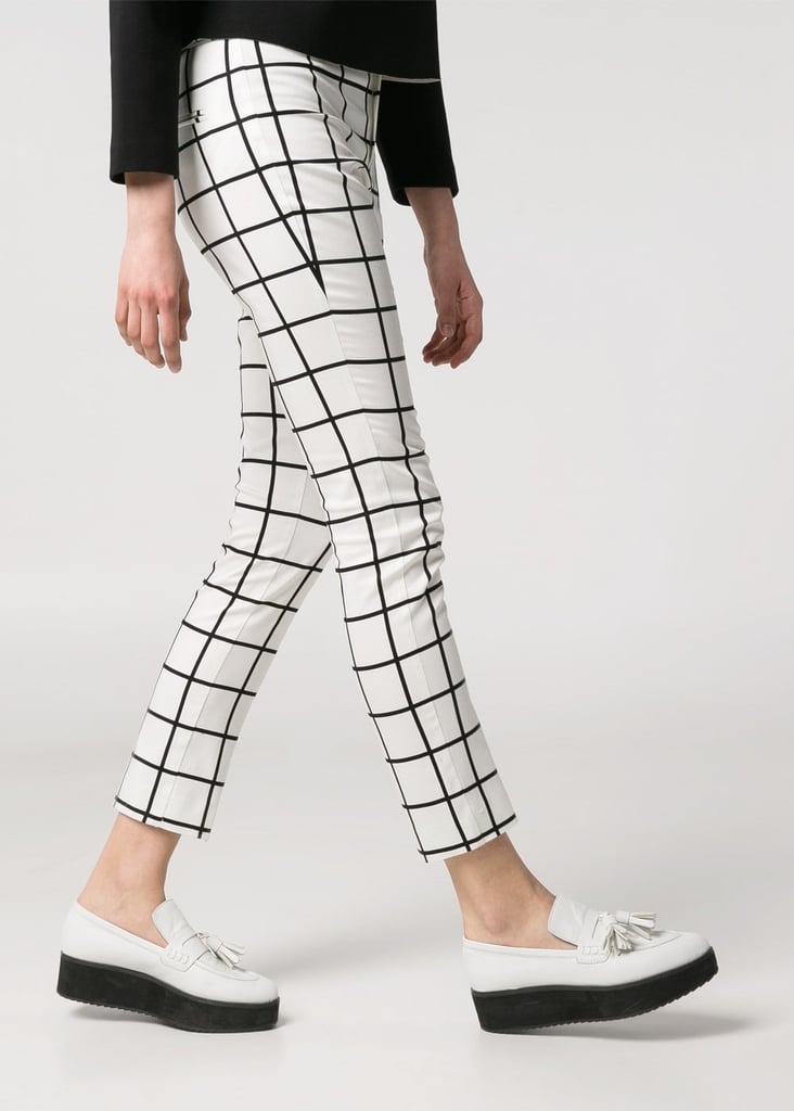 Mango black and white monochrome trousers