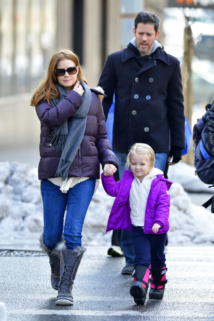 Amy Adams, Darren Le Gallo, and their daughter, Aviana, hit the streets of NYC on Thursday.