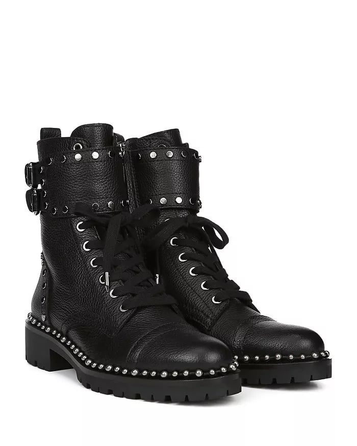 Sam Edelman Jennifer Studded Leather Combat Booties