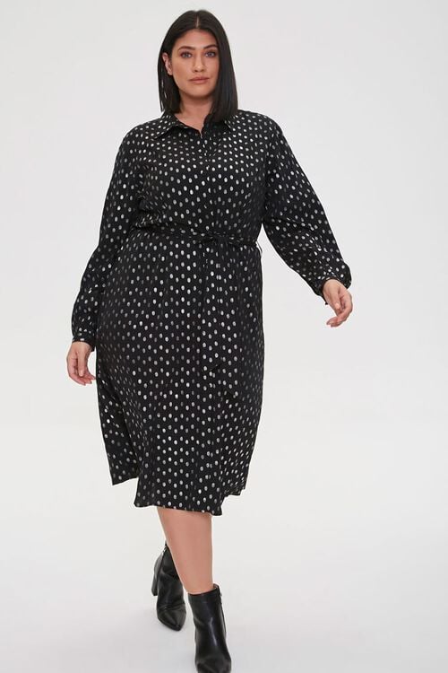 Forever 21 Plus Size Polka Dot Shirt Dress