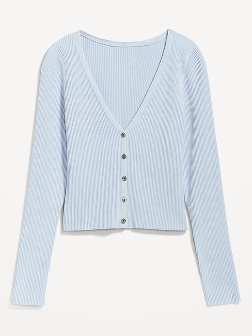 Old Navy V-Neck Rib-Knit Cropped Cardigan Sweater