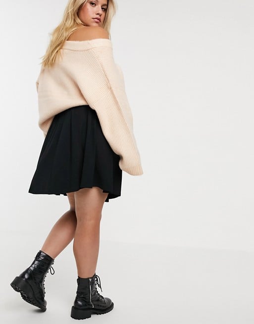 ASOS Design Curve Mini Skirt With Box Pleats