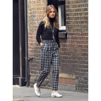 No Boundaries Plaid Casual Pants for Women