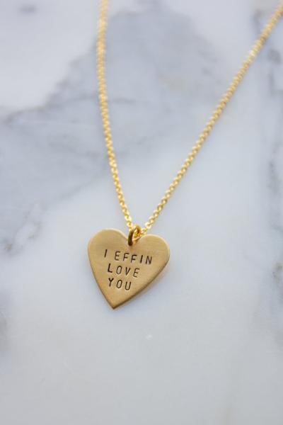 Oceanne I Effin Love You / You’re My Person Stamped Brass Heart