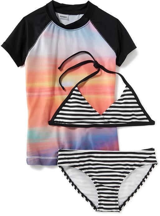 3-Piece Rash Guard and Bikini Swim Set