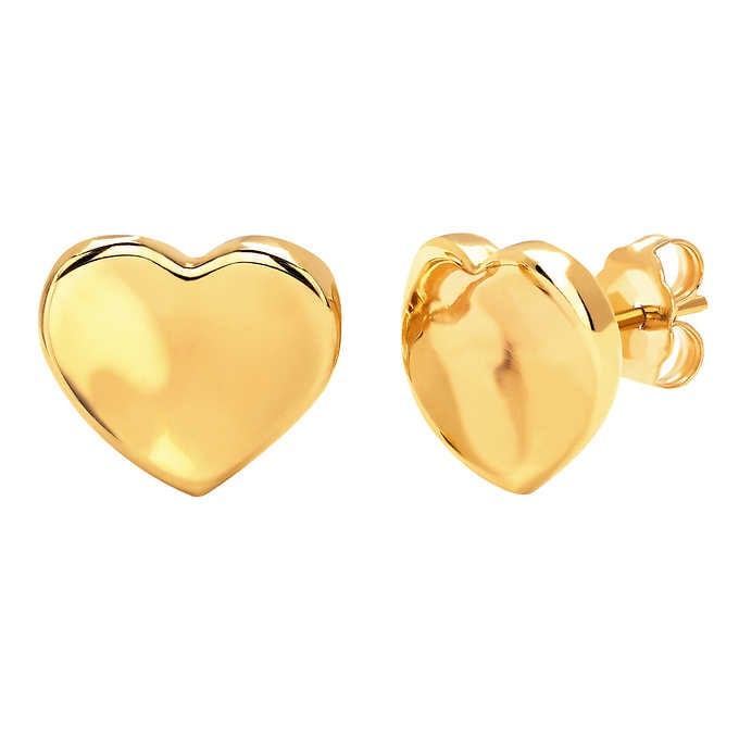 14kt Yellow Gold Heart Stud Earrings