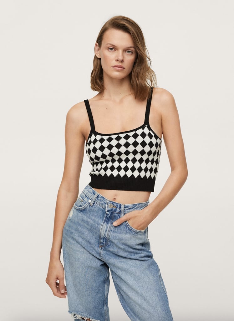 Check knitted Top