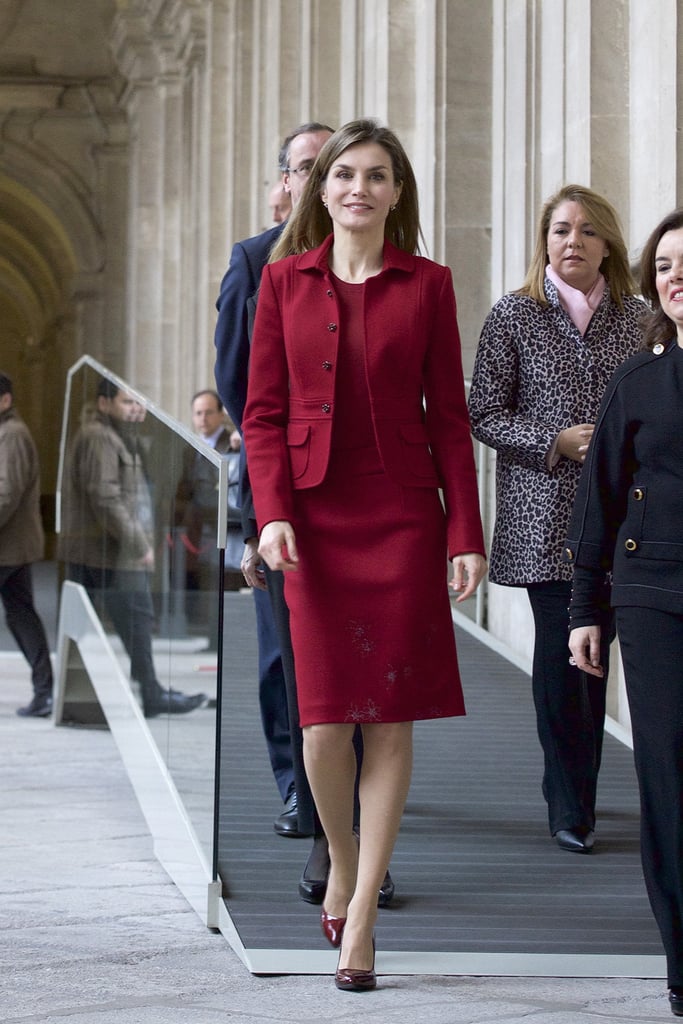 Queen Letizia at The Royal Palace.