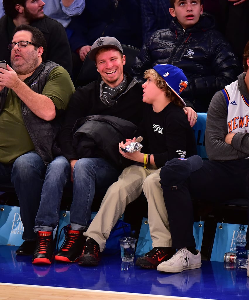 Brian Littrell And Son At Knicks Game January 2016 Popsugar Celebrity Photo 2