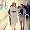 Melania Trump Passed Out Easter Baskets in a Sleek, Striped Shirt Dress