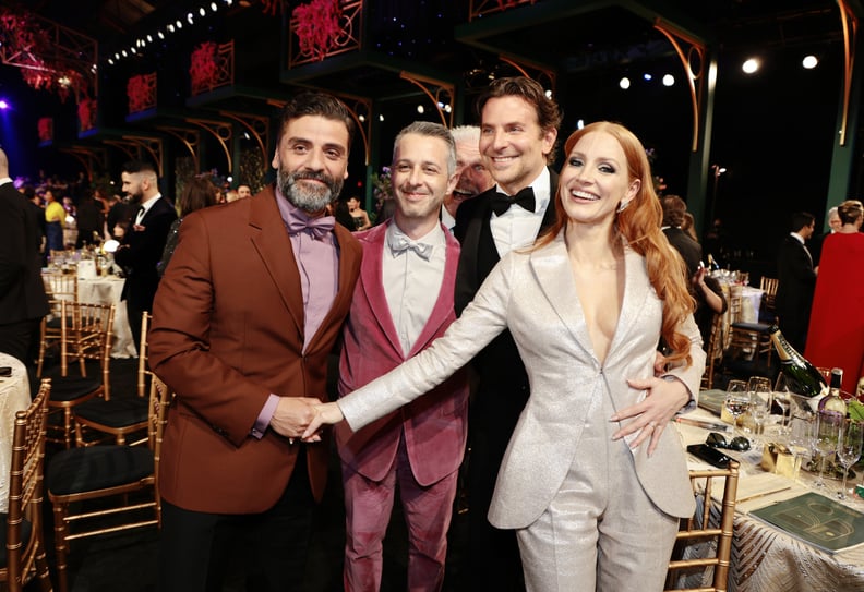 Oscar Isaac, Jeremy Strong, Ron Perlman, Bradley Cooper, and Jessica Chastain at the 2022 SAG Awards